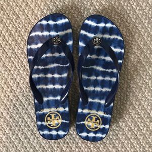 Tory Burch Wedge Flip Flops size 6-1/2-7